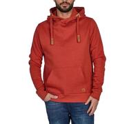 riverso Men's Hooded Jumper RIVNiklas Pullover Sweatshirt Hoodie Hood Kangaroo Pockets Cross Over Collar Regular Plain Cotton Grey Brown Green Red Blue Black S M L XL 2XL 3XL 4XL 5XL