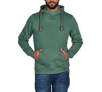 riverso Men's Hooded Jumper RIVNiklas Pullover Sweatshirt Hoodie Hood Kangaroo Pockets Cross Over Collar Regular Plain Cotton Grey Brown Green Red Blue Black S M L XL 2XL 3XL 4XL 5XL