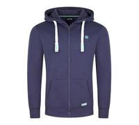 riverso Noah Men's Hooded Jacket, Sweat Jacket, Sweatshirt, Hoodie, with Zip, Basic, Plain, Cotton, Grey, Brown, Green, Red, Blue, Black, S, M, L, XL, 2XL, 3XL, 4XL, 5XL - Blue - Medium