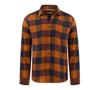 riverso RIVArne Men's Casual Shirt Regular Fit Checked Flannel Shirt Lumberjack Shirt Checked Long Sleeve, Ginger Bread Brown (21300), 3XL