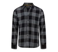 riverso RIVArne Men's Long-Sleeved Checked Flannel Shirt, Regular Fit, Lumberjack Shirt, 100% Cotton, Grey, Brown, Yellow, Red, Green, S, M, L, XL, XXL, 3XL, 4XL, 5XL, Ash Grey (24000), XL
