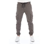 riverso RIVHanno Men's Stretch Cargo Trousers Slim Fit Cargo Trousers Pockets Black Green Beige Olive Navy Grey 30 31 32 33 34 36 38 40 42, Dark Green (12400), 31W