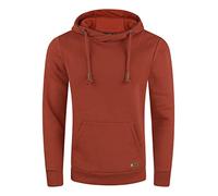 riverso RIVJulian Men's Regular Fit Hoodie Pullover Cross-Over Collar Red Blue Beige Black Green Grey S M L XL 2XL 3XL 4XL 5XL, Rusty Ochre Red (15401), XL