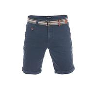 riverso RIVKlaas Men's Chino Shorts with Belt Regular Fit Bermuda Stretch Green Red Blue Beige Grey 30 31 32 33 34 36 38 40 42 44 46, Dark Blue (59400), 34