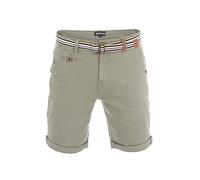 riverso RIVKlaas Men's Chino Shorts with Belt Regular Fit Bermuda Stretch Green Red Blue Beige Grey 30 31 32 33 34 36 38 40 42 44 46, Light Green (52200), 24
