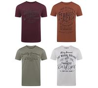 riverso RIVLeon Men's T-Shirt Crew Neck Short Sleeve Print Tee Shirt 100% Cotton Regular Fit Green Blue White Grey Red Orange S M L XL 2XL 3XL 4XL 5XL, Colour mix 24, XL