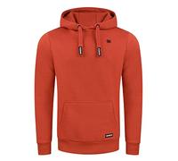 riverso RIVLinus Men's Regular Fit Hoodie Pullover Sweatshirt Streetwear Grey Brown Green Red Blue Black S M L XL 2XL 3XL 4XL 5XL, Rusty Ochre Red (15401), XXL