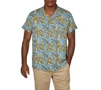 riverso RIVMick Men's Short-Sleeved Hawaii Shirt, Regular Fit Shirt, Summer Shirt, Hawaiian Shirt, Chest Pocket, Floral Pattern, Button Placket, Holiday, Green, Blue, Black, S, M, L, XL, XXL, 3XL,