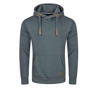 riverso RIVNiklas Men's Regular Fit Hoodie Pullover Cross-Over Collar Grey Brown Green Red Blue Black Beige S M L XL XXL 3XL 4XL 5XL, Turbid Blue, L