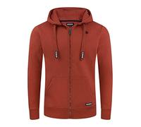 riverso RIVNoah Men's Sweat Jacket with Hood Zip Regular Fit Hooded Jacket Brown Red Blue Black Green Grey Beige S M L XL XXL 3XL 4XL 5XL, Rusty Ochre Red (15400), S