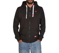 riverso RIVNoah Men's Sweat Jacket with Hood Zip Regular Fit Hooded Jacket Hoodie Brown Red Blue Black Green Grey Beige S M L XL XXL 3XL 4XL 5XL, Black-formula Red (24002), 4XL