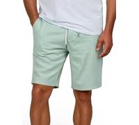 riverso RIVOliver Linen Shorts Men's Summer Regular Fit Shorts Bermuda Knee-Length Plain White Blue Navy Beige Black Green S M L XL XXL 3XL 4XL 5XL, Pastel Mint Green, L
