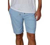 riverso RIVOliver Men's Linen Shorts Summer Regular Fit Short Trousers Knee Length Bermuda Plain White Blue Navy Beige Black Green S M L XL XXL, Bright Sky Blue, L