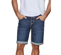 riverso RIVTom Men's Stretch Shorts Regular Fit Bermuda Shorts Summer Denim Plain Black Grey Blue 30 31 32 33 34 36 38 40 42 44 46, Dark Blue Denim (D242), 36