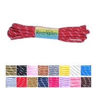 RiverValley Round Shoelaces for Boots & Outdoor Shoes - 2 Pairs Durable Replacement, Dark Red With White Spots, 55inch（140cm）