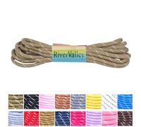 RiverValley Round Shoelaces for Boots & Outdoor Shoes - 2 Pairs Durable Replacement, Light Brown With White Spots, 72inch（180cm）