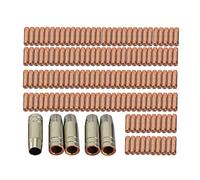 RIVERWELD MIG MAG Contact Tips M6 0.8mm 140.0059 Conical Gas Nozzle 145.0075 Copper Shroud Assort Size kit for 15AK MB15 Co2 Welding Torch 145pcs