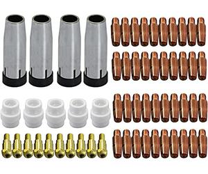 RIVERWELD MIG MAG Contact Tips M6 1.0mm 140.0242 & 0.9mm 140.0169 Conical Cups Gas Nozzle 145.0080 Contact Tip Holder 142.0003 kit for 24KD MB24 Co² Welding Torch 59pcs