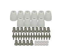 RIVERWELD PT-31 LG-40 JG40 Plasma Cutting Torch Consumables Extended Nickel-Plated Tips Nozzle 18866L Electrode 18205L Shroud Shield Ceramic Cup 18204 for Cut 40 50 CT-312 Plasma Cutter 50pcs