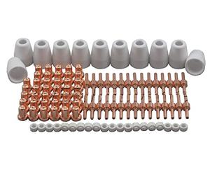 RIVERWELD PT-31 LG-40 JG40 Plasma Cutting Torch Consumables Extended Tips Nozzle 18866L Electrode 18205L Shroud Shield Ceramic Cup 18204 Fit Cut 40 50 CT-312 Plasma Cutter 100pcs