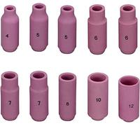 RIVERWELD TIG Alumina Nozzles Ceramic Cups 10N44 12# 19.5mm, 10N45 10# 16.0mm, 10N46 8# 12.5mm, 10N47 7# 11.0mm, 10N48 6# 9.5mm, 10N49 5# 8.0mm, 10N50 4# for SR WP 17 18 26 TIG Welding Torch 10pcs