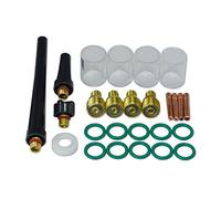 RIVERWELD TIG Assorted Size Gas Lens Collets 45V42 45V43 45V44 45V45 Glass Cup #10 16.0mm Insulators Gaskets 598882 Back Cap 41V35 kit Fit WP 9 20 25 TIG Welding Torch 26pcs