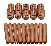 RIVERWELD TIG Collets Bodies 13N27 13N22 1.6mm Assorted Size kit for DB SR WP 9 20 25 TIG Welding Torch 15pcs