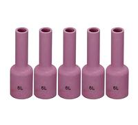 RIVERWELD TIG Gas Lens Alumina Nozzle Ceramic Cup Long Size 54N16L #6L 9.5mm Orifice Orifice for QQ300 PTA DB SR WP 17 18 26 TIG Welding Torch Pack of 5