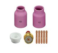 RIVERWELD TIG Gas Lens Collet Bodies 45V64 10N24 2.4mm 53N87 54N63 9pcs | Jumbo Large Diameter Ceramic Cup 53N87 12# 3/4", 10# 5/8" 53N88 for SR WP 17 18 26 TIG Welding Torch