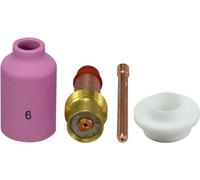 RIVERWELD TIG Gas Lens Collet Bodies Large Diameter 45V25 10N23 1.6mm Alumina Nozzle Ceramic Cups 54N16 6# 9.5.0mm 54N01 kit for PTA DB SR WP 17 18 26 TIG Welding Torch 4pcs