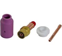 RIVERWELD TIG Gas Lens Collet Bodies Large Diameter 45V27 10N25 3.2mm Alumina Nozzle Ceramic Cups 54N14 8# 12.5mm Gasket 54N01 kit for PTA DB SR WP 17 18 26 TIG Welding Torch 4pcs