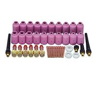 RIVERWELD TIG Gas Lens Collets Bodies 45V 10N Series Large Diameter Alumina Nozzle Ceramic Cups 54N14 8#, 54N15 7#, 54N16 6#, 54N17 5#, 54N18 4# for PTA DB SR WP 17 18 26 TIG Welding Torch 43pcs