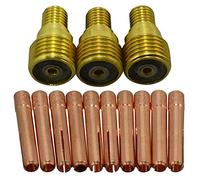 RIVERWELD TIG Gas Lens Collets Bodies 45V45 13N24 1/8" & 3.2mm Assorted Size kit Fit DB PTA SR WP 9 20 25 TIG Welding Torch 13pcs