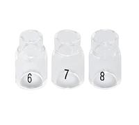 RIVERWELD TIG Glass Cups Clear Quartz Nozzle 13N10 6# 9.5mm, 13N11 7# 11.00mm, 13N12 8# 12.5mm kit for SR WP 9 17 18 20 25 26 TIG Welding Torches Pack of 3