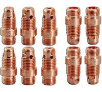 RIVERWELD TIG Stubby Collet Bodies 17CB20 1.0mm, 1.6mm, 2.4mm, 3.2mm Orifice Assorted Size Kit for PTA DB SR WP 17 18 26 TIG Welding Torch 10pcs