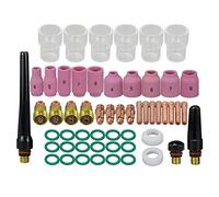 RIVERWELD TIG Stubby Gas Lens Collet Bodies 17CB20 17GL 10N Quartz Nozzle Clear Glass Cups 12# 19.5mm Alumina Nozzles Ceramic Cups 53N 13N for SR WP 17 18 26 TIG Welding Torch 55pcs