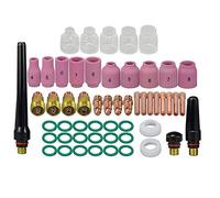 RIVERWELD TIG Stubby Gas Lens Collet Bodies 17CB20 17GL 10N Series Glass Cups Clear Quartz Nozzle 4#~8# Alumina Nozzles Ceramic Cups 53N 13N Series for SR WP 17 18 26 TIG Welding Torch 54pcs