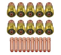 RIVERWELD TIG Stubby Gas Lens Collet Bodies 17GL332 10N24S 2.4mm Assorted Size kit for QQ300 PTA DB SR WP 17 18 26 TIG Welding Torch 20pcs