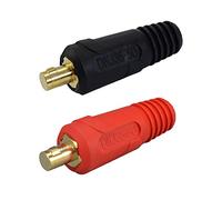 RIVERWELD TIG Welding Cable Panel Connector Plug DKJ35-50 315Amp with Red and Black Color Dinse-Style Quick Fitting 2pcs