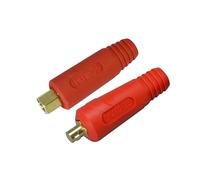 RIVERWELD TIG Welding Cable Panel Connector Plug & Socket Set DKJ10-25 & EDKL10-25 200Amp with Red Colour Dinse-Style Quick Fitting 2pcs
