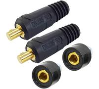 RIVERWELD TIG Welding Cable Panel Connector Plug & Socket Set DKJ35-50 & DKZ35-50 315Amp with Black Colour Dinse-Style Quick Fitting 4pcs