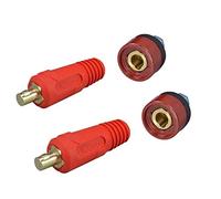 RIVERWELD TIG Welding Cable Panel Connector Plug & Socket Set DKJ35-50 & DKZ35-50 315Amp with Red Colour Dinse-Style Quick Fitting 4pcs