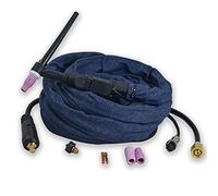 RIVERWELD WP-9F SR-9F TIG Welding Torch Completed Flexible Head Air-Cooled 125Amp Electric Cable Wire 10mm2 Connector M16x1.5 2pins CK10-25mm 3.8Meters