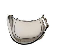 Rivet Bucket Bag Classic Popular Internet Half Moon Design Gold Rivet Bag Retro Shoulder, Crossbody For Carrying Dating(WHITE)