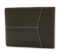 RIVET & BURR Genuine Leather Men’s Bifold Wallet for Men - RFID Blocking, Multi-Color Contrast Stitch - Gift Box, Keychain & Vanity Tray, Brown, Multi Color Contrast Stitch