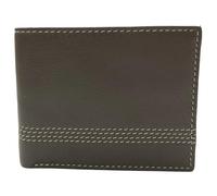 RIVET & BURR Genuine Leather Men’s Bifold Wallet - RFID Blocking Wallet - Single Color Contrast Stitch - Gift Set with Keychain, Vanity Tray & Gift Box, Brown, Single-color Contrast Stitch