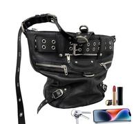 Rivet crossbodys Bag - Dark Style Aesthetic, Durable PU Construction, Secure Top Opening, Comfortable Wear | Tote Purse for Work, Fashion Accessory, Everyday Use, Weekend Travel, Gift Choice