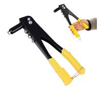 Rivet Gun, Hand Riveter, Manual Riveting Tool, Pop Rivet Gun, Suitable for Riveting in Construction, Automobiles, Ships, with 4 Guide Nozzles (2.4mm /3.2mm /4.0mm /4.8mm)