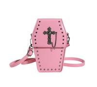 Rivet Handbag Crossbody Bag Coffin Shaped Bag For Women Versatile Purse Trendy Halloween Gothic Cellphone Vintage Shoulder Bags