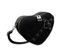 Rivet Heart S Handbag Plain Color Portable PU Rivet Studded Heart Shoulder Bag for Women Burgundy Size S BagRivet PurseRives Deco Adding Colour (One Size)